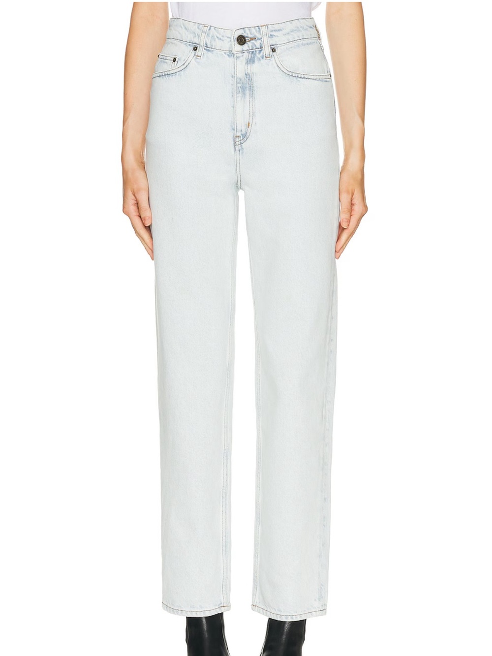 American Vintage Straight-Leg Jeans in Light Blue Wash